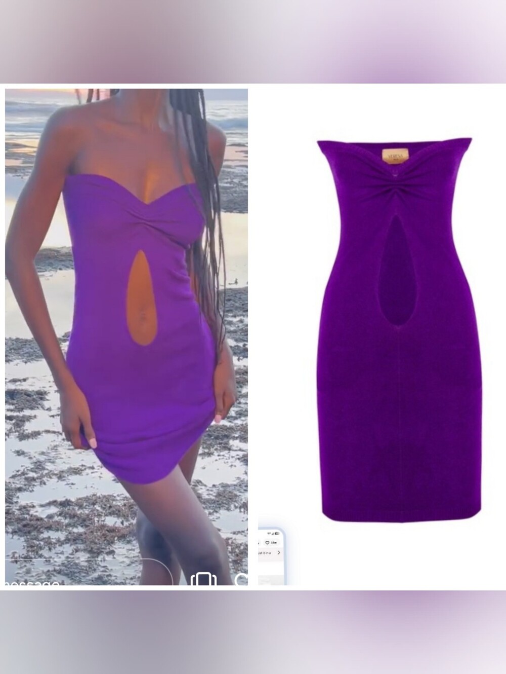 Nwt veresa Ssense Deep Purple Violet Knit Statement Mini Dress Xs /S